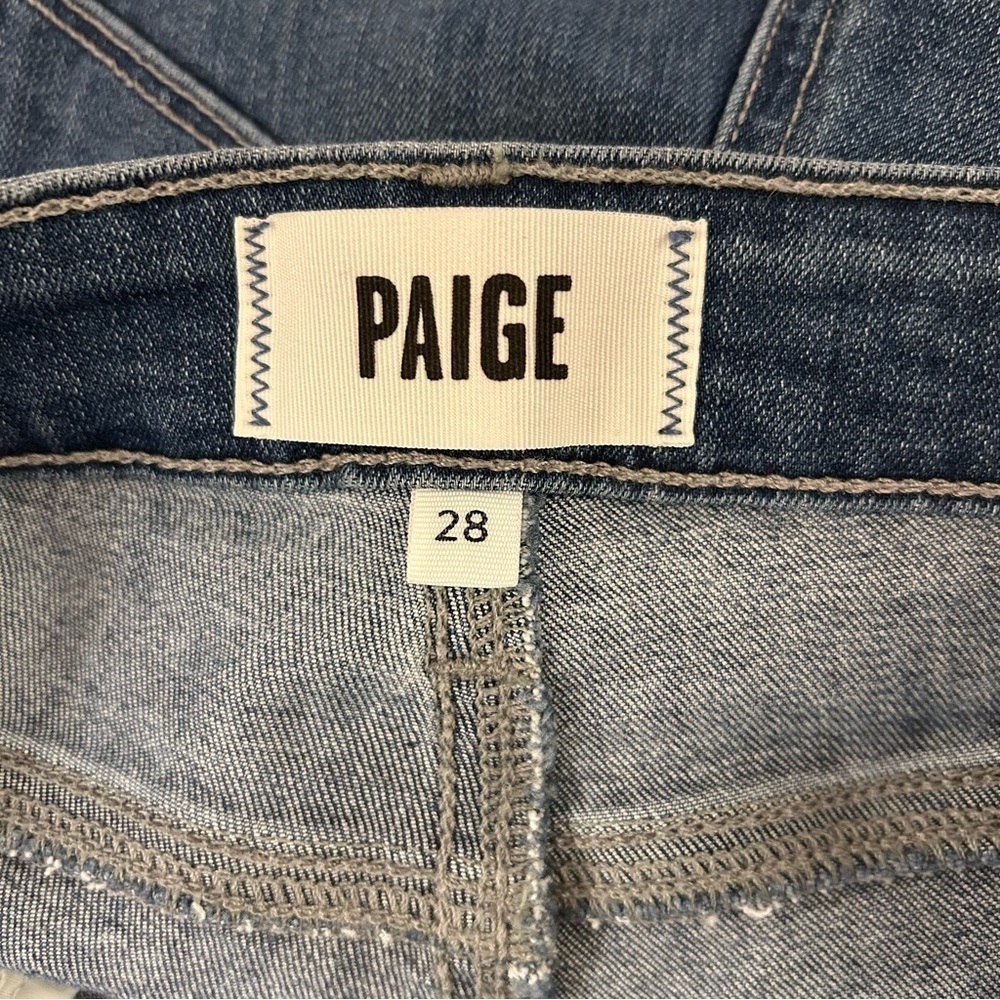 Paige Rory Crop Flare Raw Hem Denim Jeans in Zaylee Size 28 - Picture 8 of 10